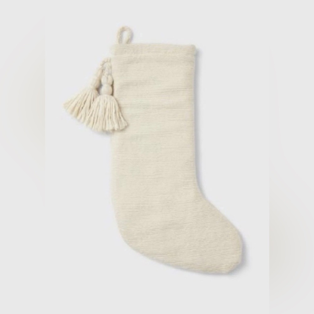 Christmas Stocking with Tassels Cream - Threshold™ designed with Studio McGee